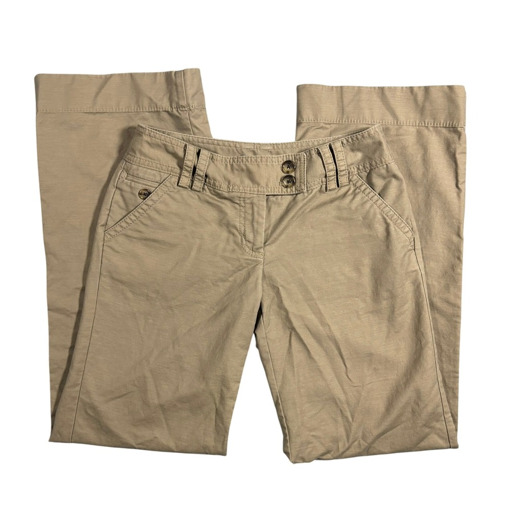 ANN TAYLOR Signature Fit Khaki Pants Women Size 0 Lower On Waist‎ Bootcut